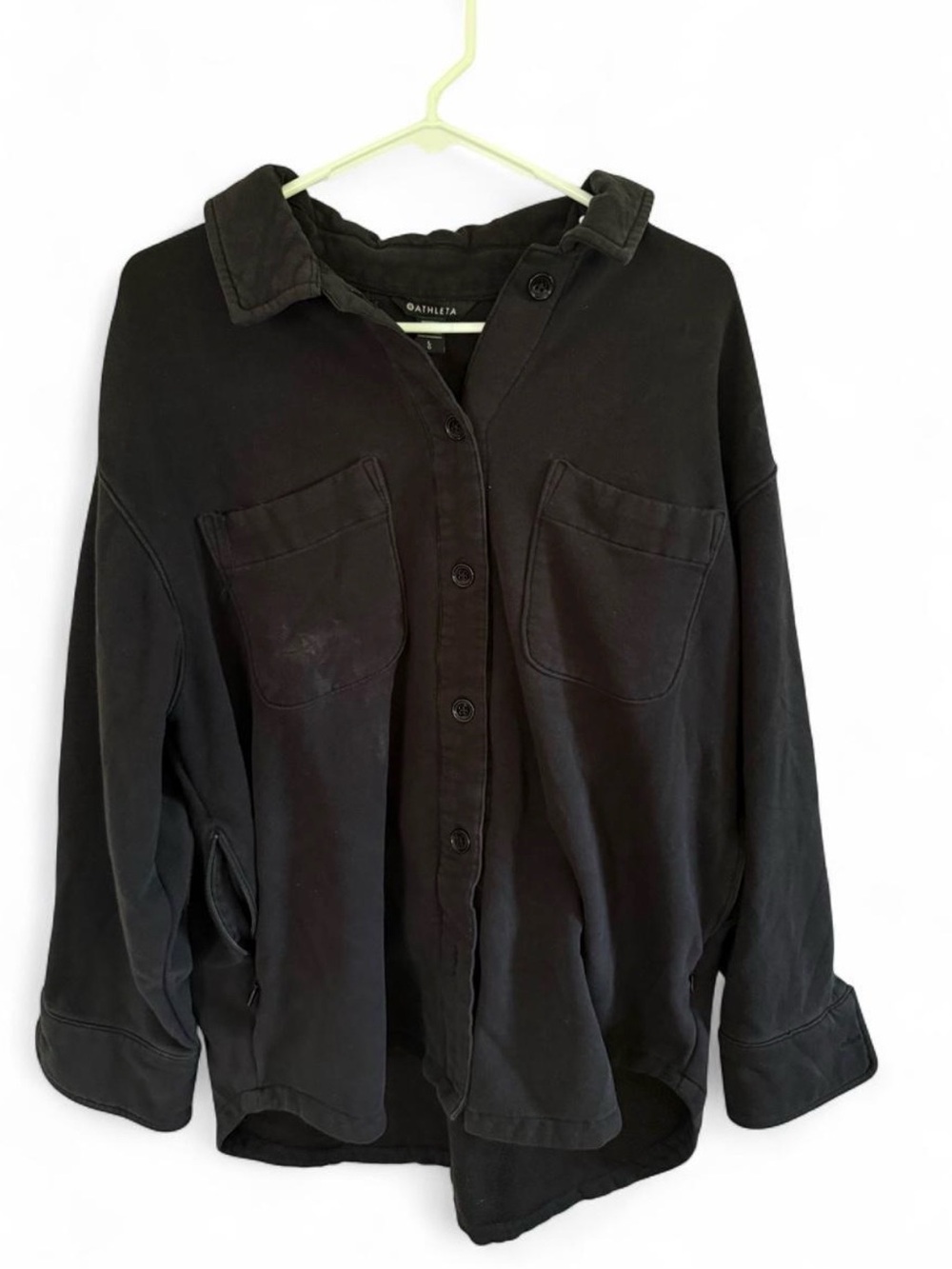 Athleta Black Long-Sleeve Button-Up Shirt